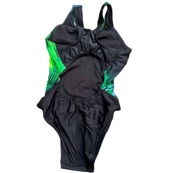 The Finals Girls Youth Assorted Super V-Back Curve Green Swimsuit Size 20 - Picture 2 of 6